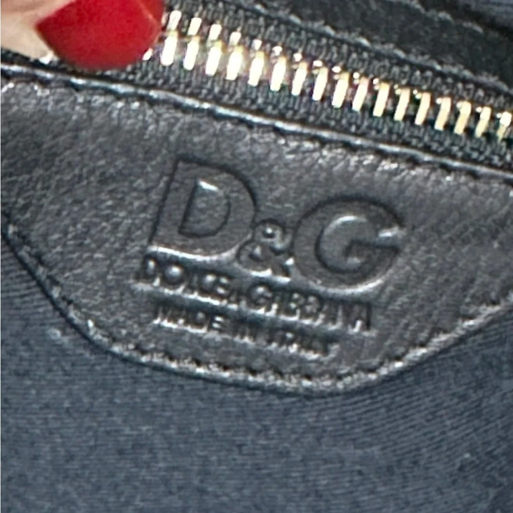 D&G Brown and Black Fur Satchel with Gold Hardware